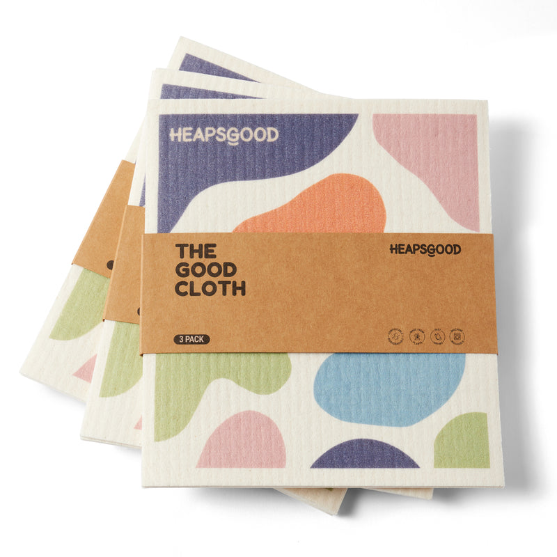 The Good Cloth Swedish Dish Cloth. Compostable Dish Cloth. Compostable Paper Towel Altnerative. HeapsGood 3 Pack