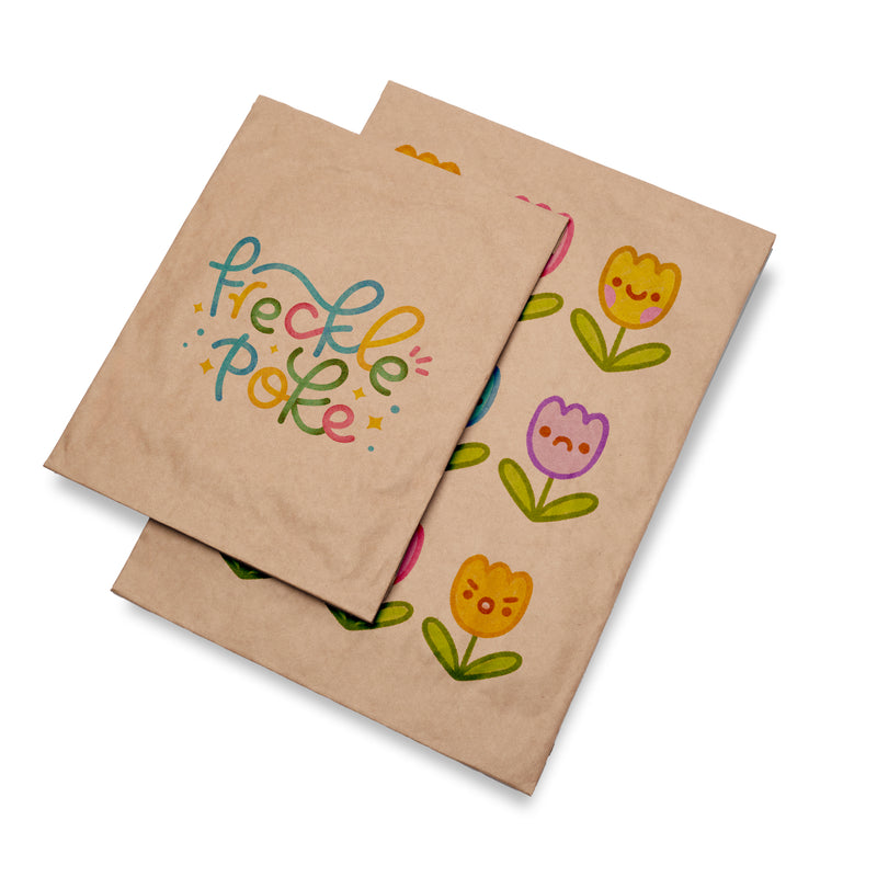 Custom Printed Padded Ecomailer. Print Your Own Design On Recyclable Padded Ecomailers. Kraft Paper Mailer on white background