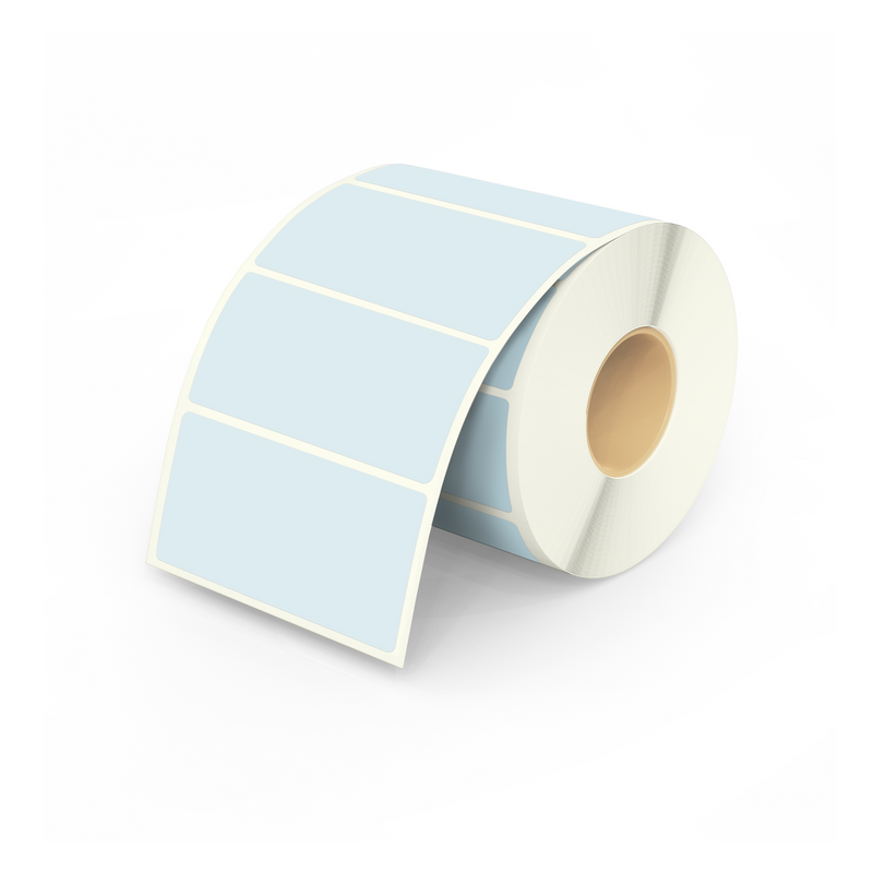 HeapsGood DIY Round Ecolabels. Print on Compostable Stickers. Rectangle Blue Labels.
