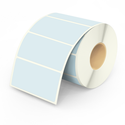 HeapsGood DIY Round Ecolabels. Print on Compostable Stickers. Rectangle Blue Labels.