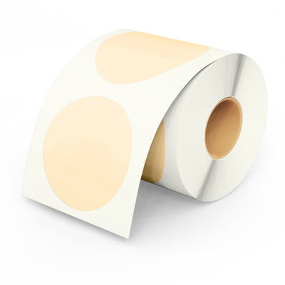HeapsGood DIY Round Ecolabels. Print on Compostable Stickers. Round Oat Labels.