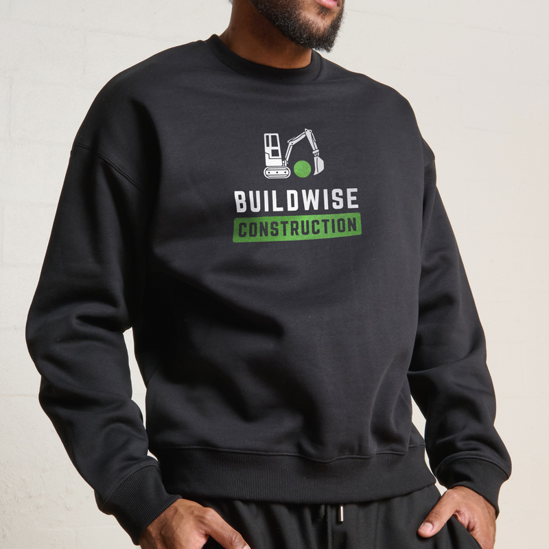 Custom Branded Merch Sweatshirt. Merch For Businesses. Crew Neck Sweater. Custom Printed Jumper.