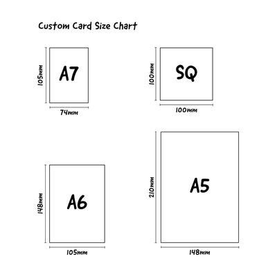 Sizing Guide for Custom cards heapsgood packaging business welcome gift thank you printed in Australia recycled card FSC approved