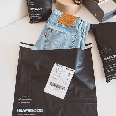 heapsgood packaging compostable biodegradable mailers online australia melbourne fast shipping satchels no plastic ecommerce packaging